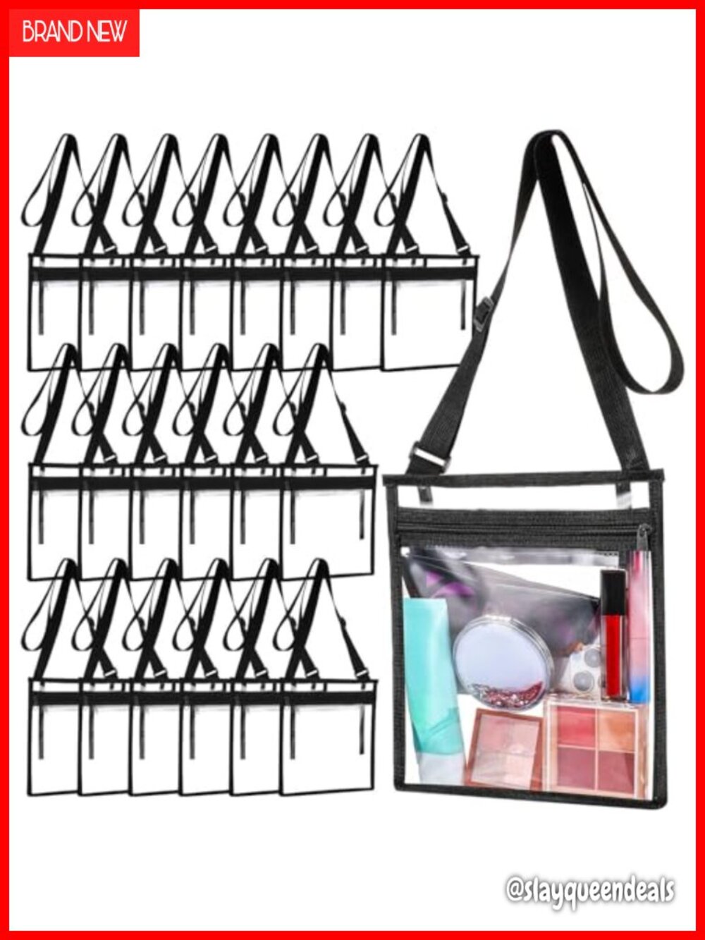 Clear Crossbody Bag Waterproof PVC Stadium Approved Messenger Purse